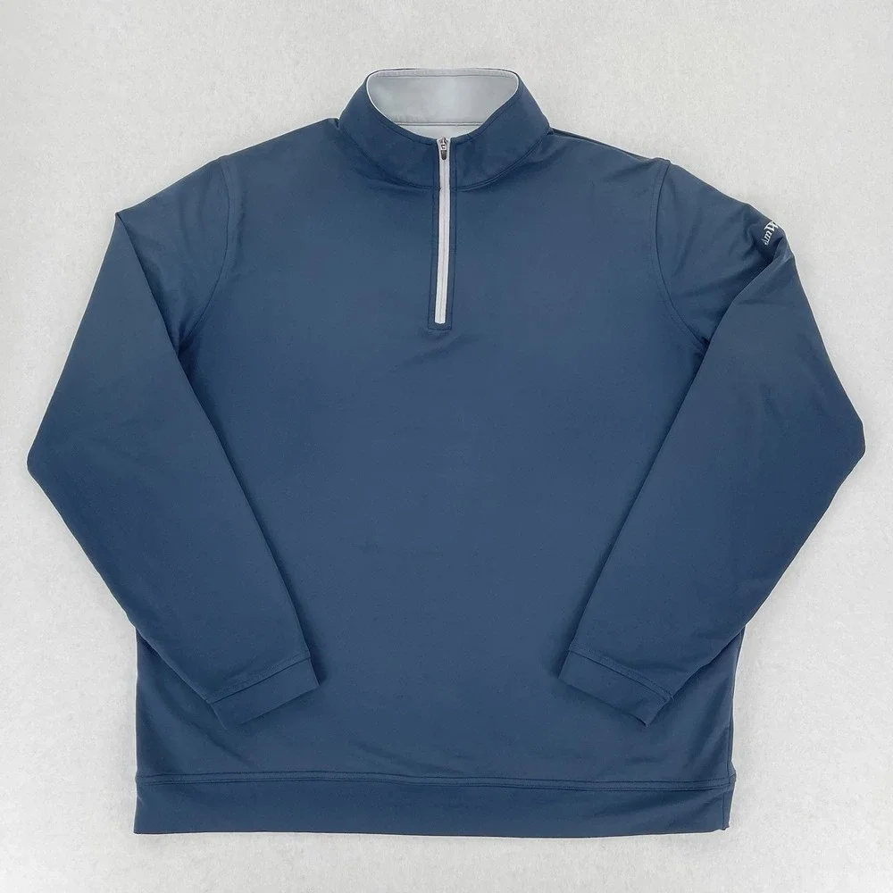 Peter Millar Perth Quarter Zip Mens XL Blue Performance Stretch Golf Faded